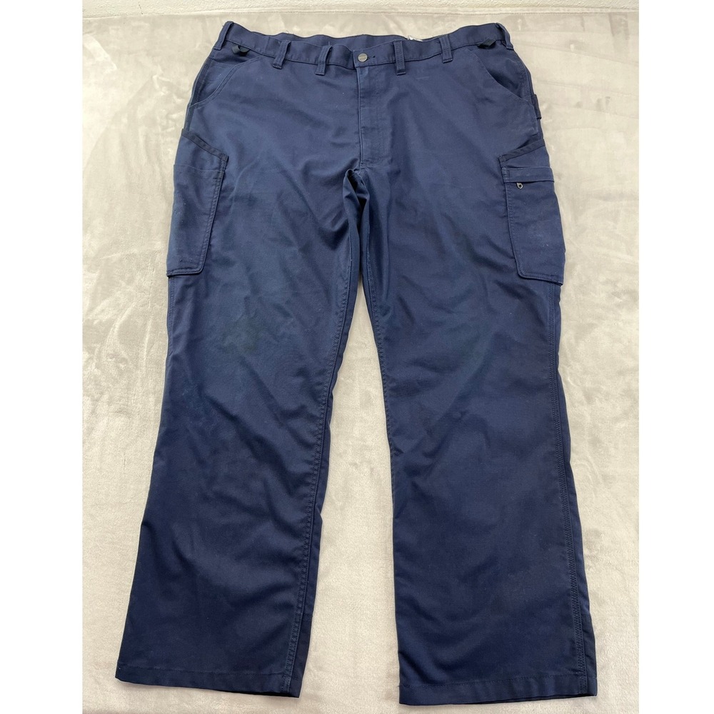 Carhartt Cargo Pants Mens 44x32 Navy Blue Rugged Flex Work Trousers 103904 Good